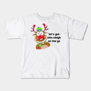 reindeer typography design Kids T-Shirt